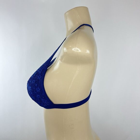 Victoria's Secret Front Close Lace Bralette Bra Size L Blue Body By Victoria - Picture 9 of 14